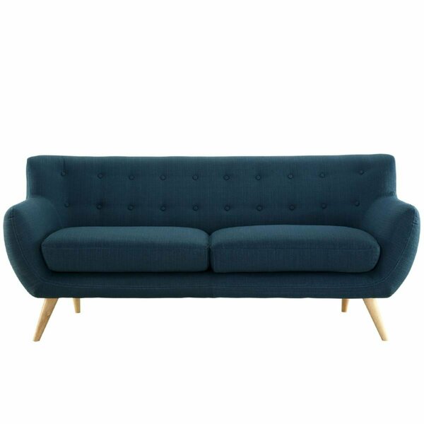 Primewir Remark Sofa in Tufted Azure Fabric with Natural Finish Wood Legs EEI-1633-AZU